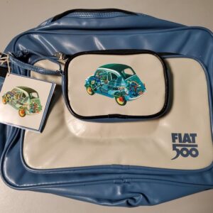 Vintage Fiat 500 Computer Carrying Case w/ Pouch