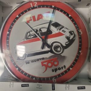 Vintage Fiat 500 Wall Clock “Race Car”