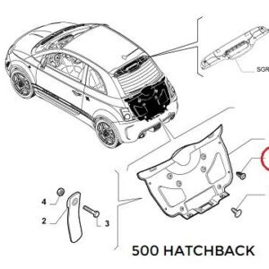 Button for Lift Gate Panel & Scuff Plate | FIAT 500 Abarth