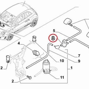 Front Windscreen Washer Valve | FIAT 500 Abarth