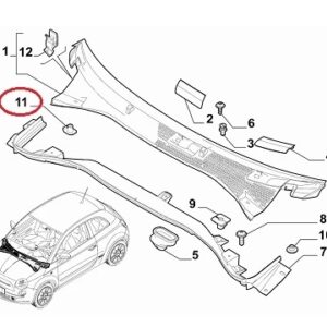 Wiper Cowl Trim Clip | FIAT 500 Abarth