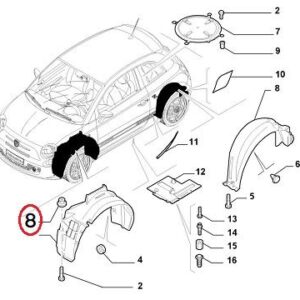 Plastic Nut For Fender Liner & Wiper Cowl | FIAT 500 Abarth