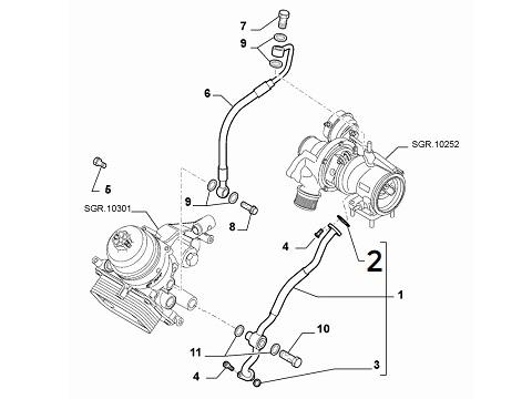 Turbo Oil Return Pipe Steel Gasket | FIAT 500 Abarth